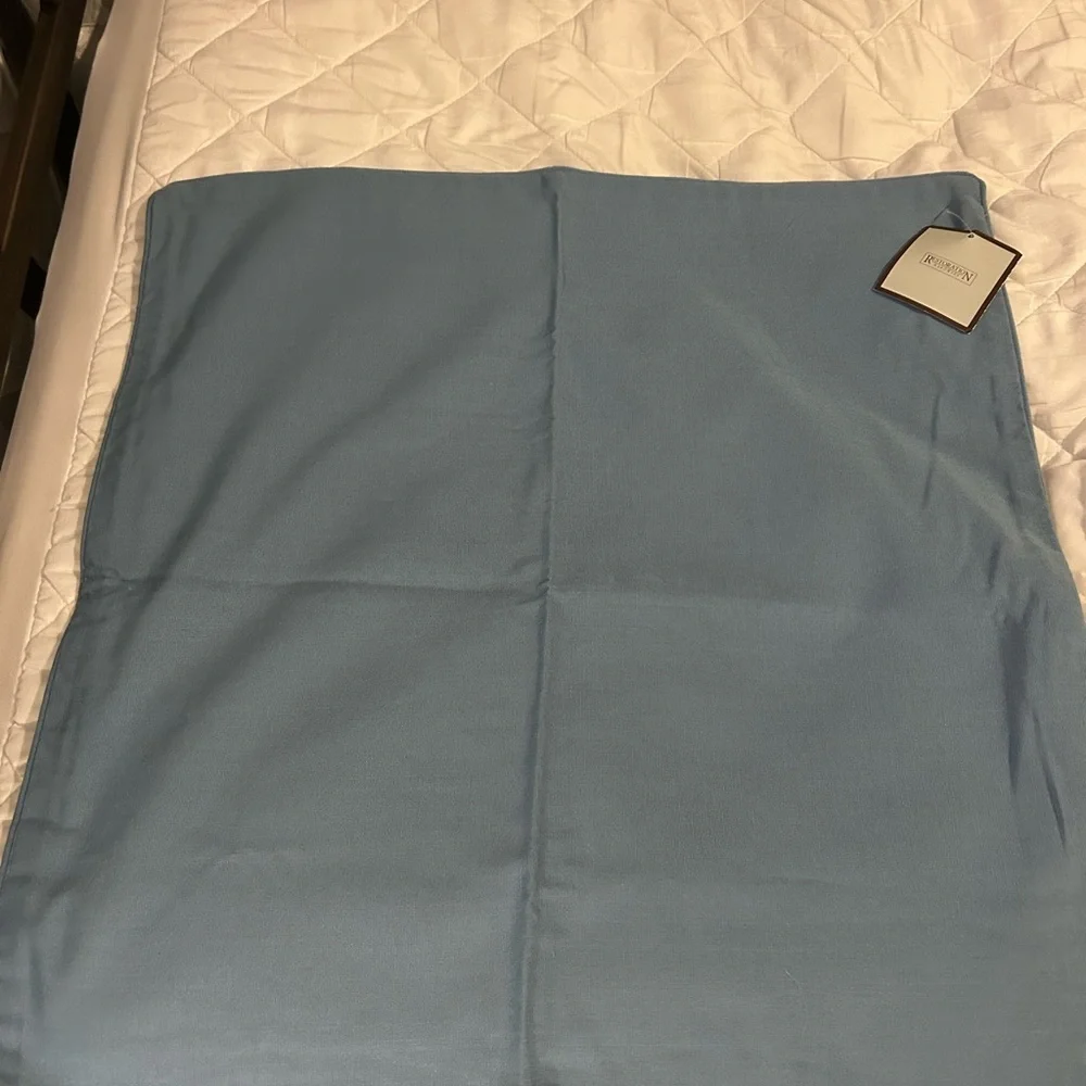 NEW Restoration Hardware Pair of Light Blue Faille Pillow Covers 20-inch Square